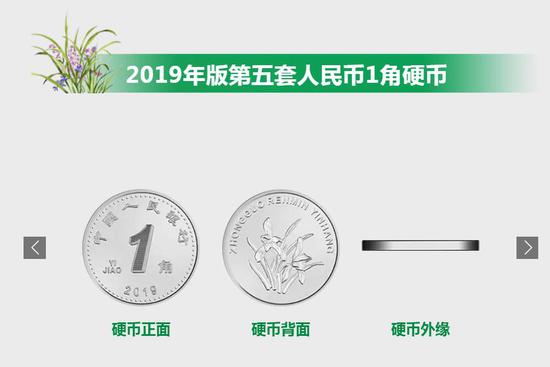 2019年版第五套人民章1角硬章图案